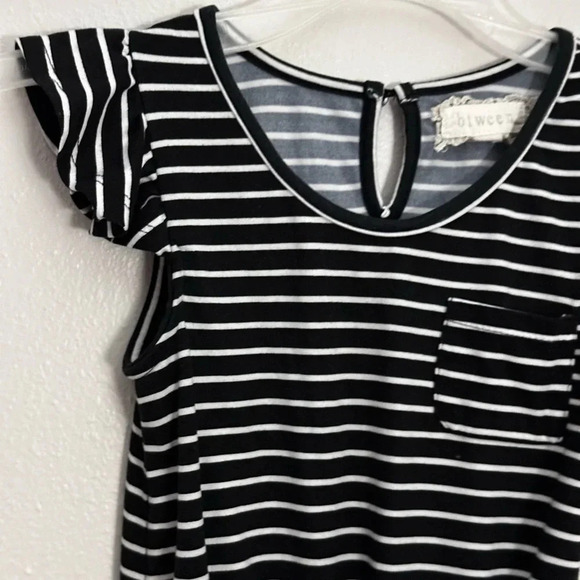 Girls Kids Btween Stripe Black Romper Size 6x - Picture 9 of 11